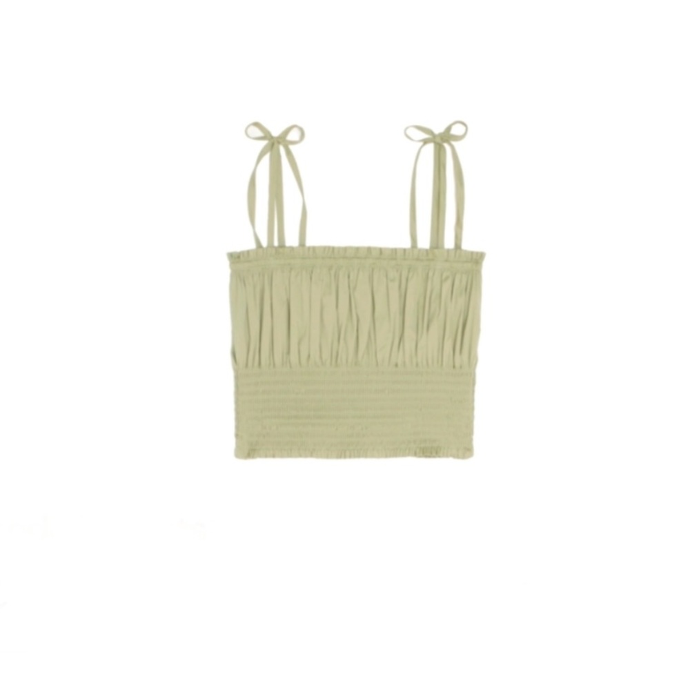 Danielle Bernstein green smocked top size large